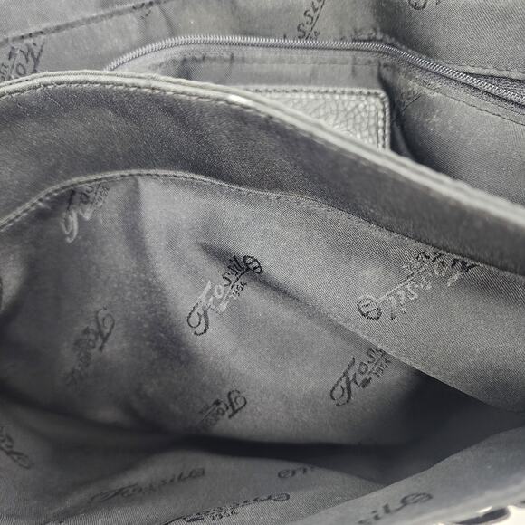 Fossil Black Leather Large Adjustable Strap Laptop Messenger Bag - Picture 7 of 8